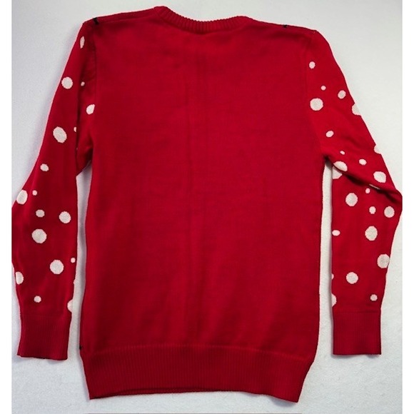 PEANUTS Snoopy Christmas Sweater Adult Sz SML Red Doghouse w/Lights Snowflakes - Picture 4 of 9